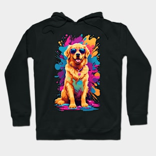 Cool Golden Retriever with Sunglasses Hoodie